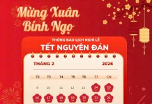 Thông báo Lịch nghỉ Tết Nguyên Đán 2026